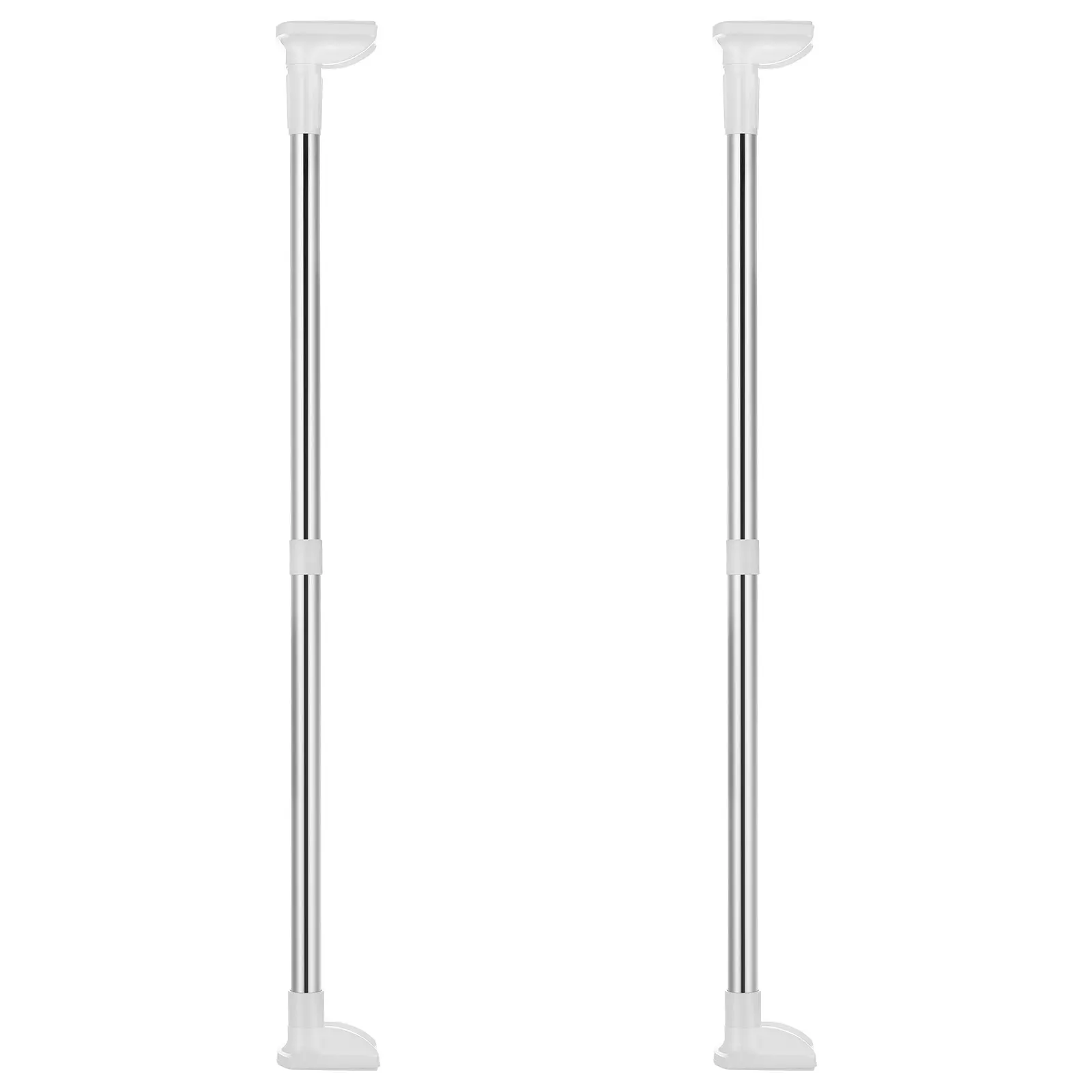 

2pcs Stainless Steel Closet Rods Adjustable Heavy Duty Hanging Bars For Clothes No Drill Installation Closet Extension Rods
