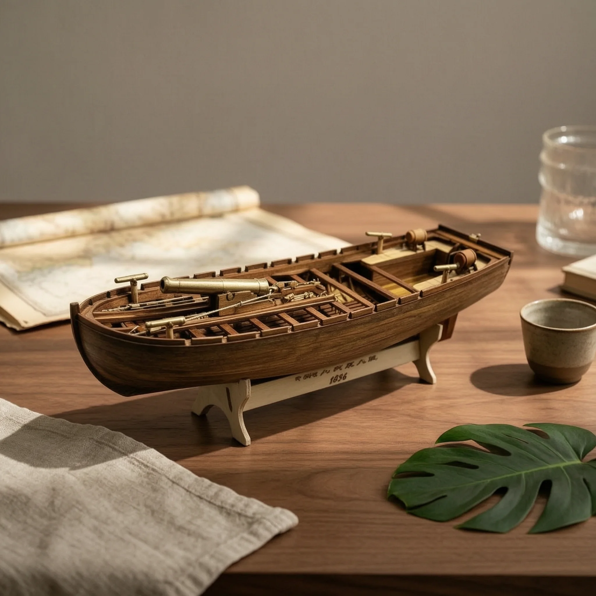 Wooden Ship Model Kit DIY Wooden Sailing Model Kit Scale Buildable for Hobbyists, Home Display, Craft Room