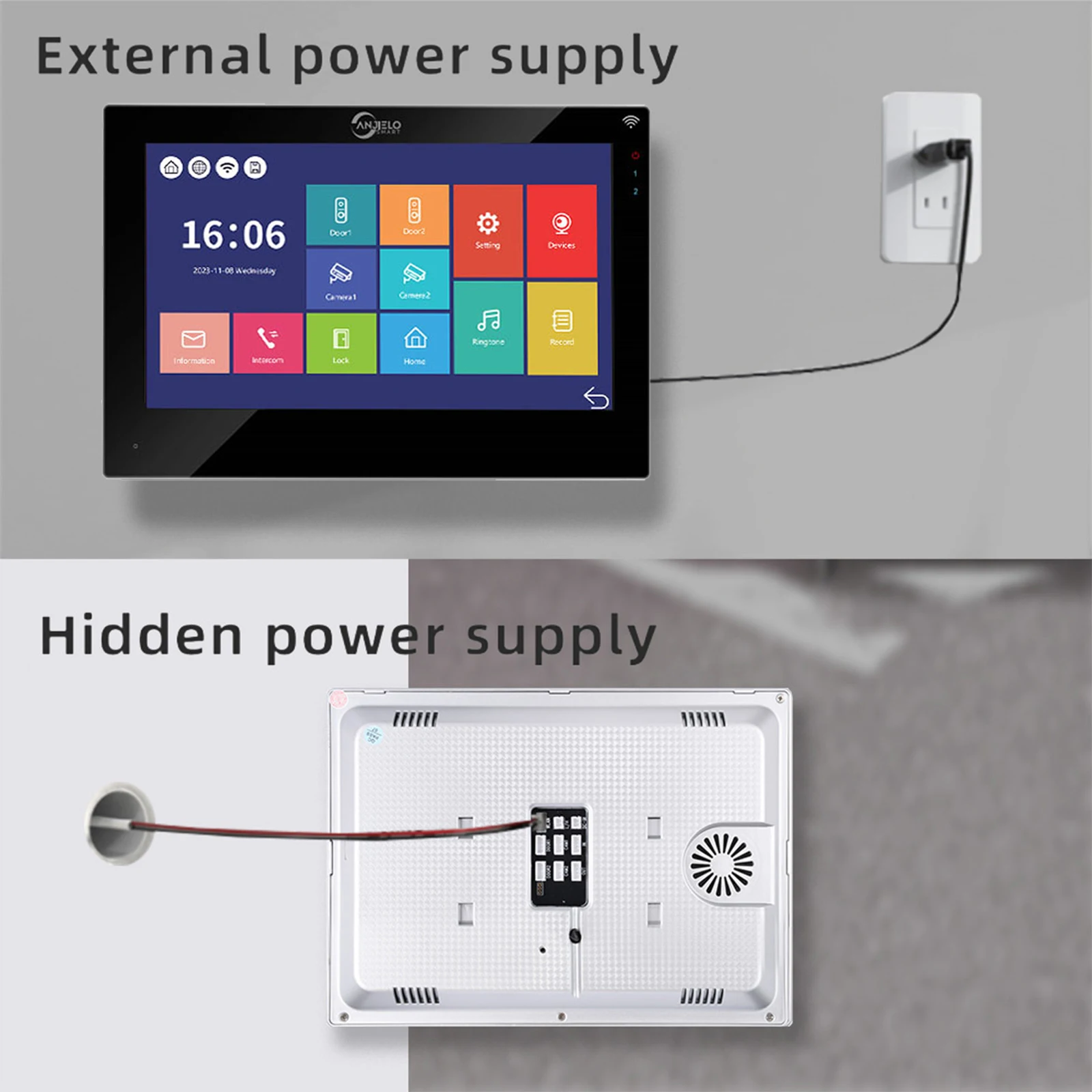 Tuya-Smart Home Video Campainha, 7 Polegadas, Tela Sensível Ao Toque, Smart Home Video Intercom Sistema, Acesso à Entrada WiFi, Câmera Campainha 1080P