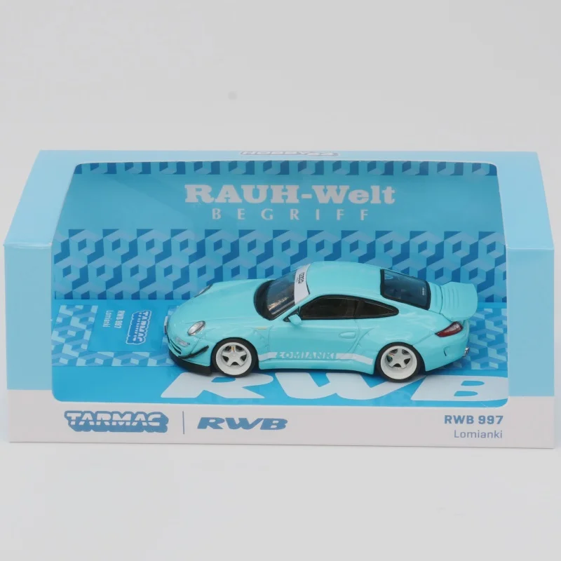 Tw em estoque 1:64 azul 997 rwb lomianki diecast modelo de carro coleção brinquedos tarmac funciona