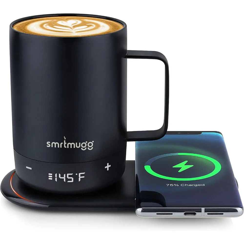 

Create Heated Coffee Mug, Large 14 OZ, 5 Hour Battery Life, Precision Temperature Adjustment, Battery Powered Heated Coffee Mug