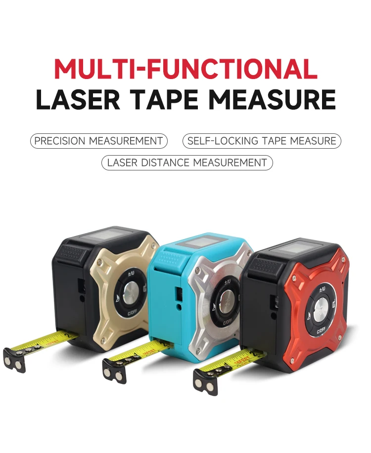 NEW 2 in 1 Multifunction Laser Distance Meter USB Charging Laser Measuring Tape Laser Distance Meter Tape