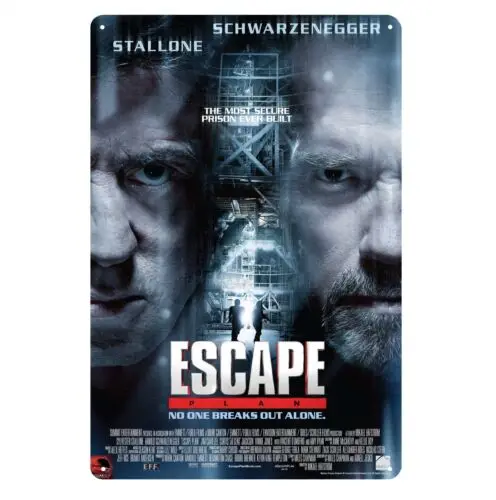 Escape plan Schwarzenegger Movie Metal Poster Tin Sign 20x30cm-Aluminum
