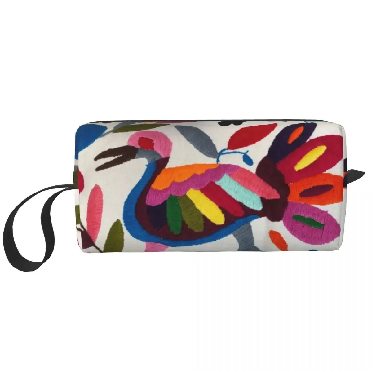 Mexican Otomi Embroidery Toiletry Bag Traditional Floral Textile Makeup Cosmetic Organizer Ladies Beauty Storage Dopp Kit Box