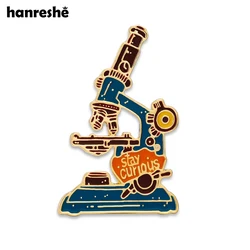 Hanreshe Microscope Enamel Pin Lab Theme 