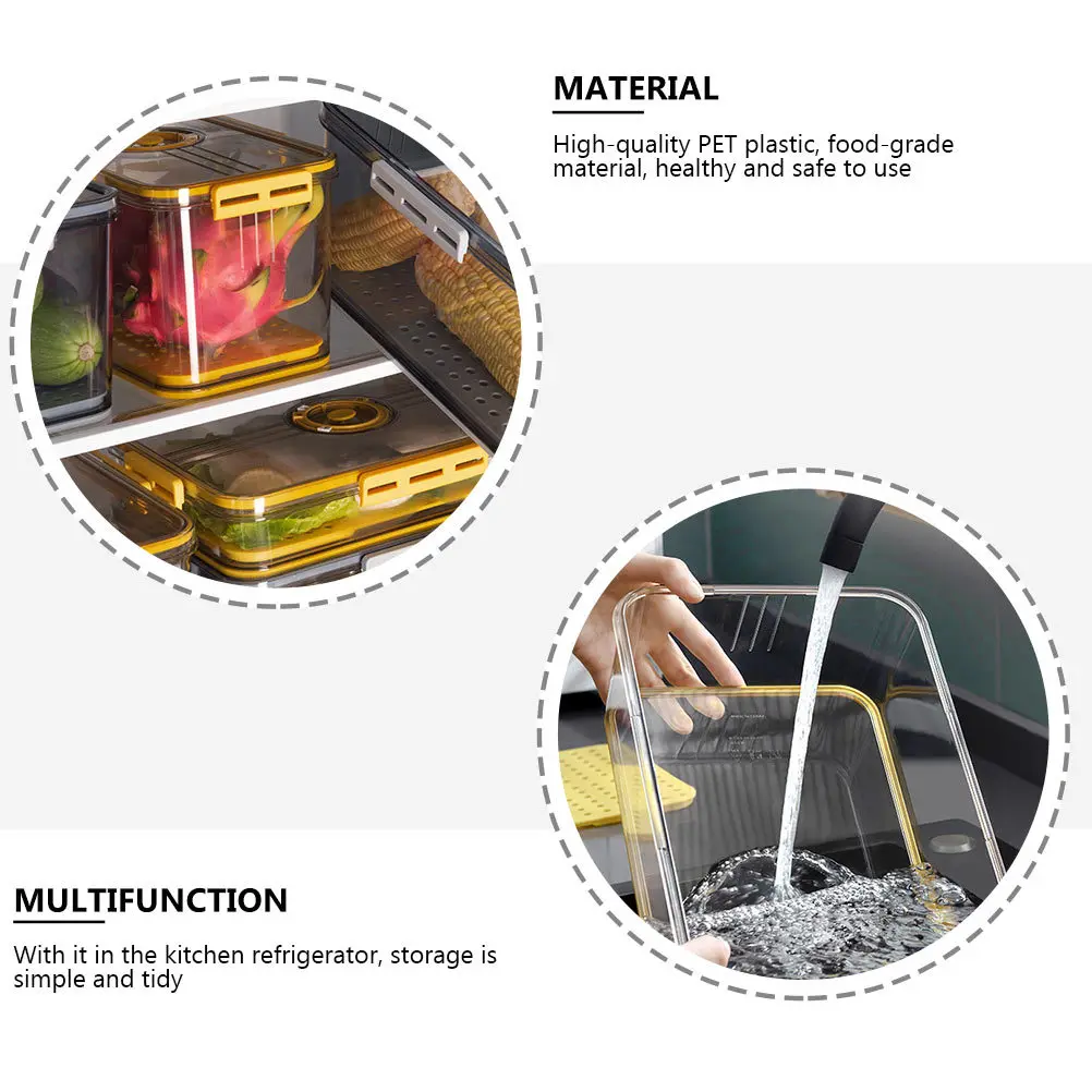 

1pc Fresh Keeping Box Pet Food Storage Container Compact Sealing Kitchen Fridge Box Cold Resistant Transparent Household