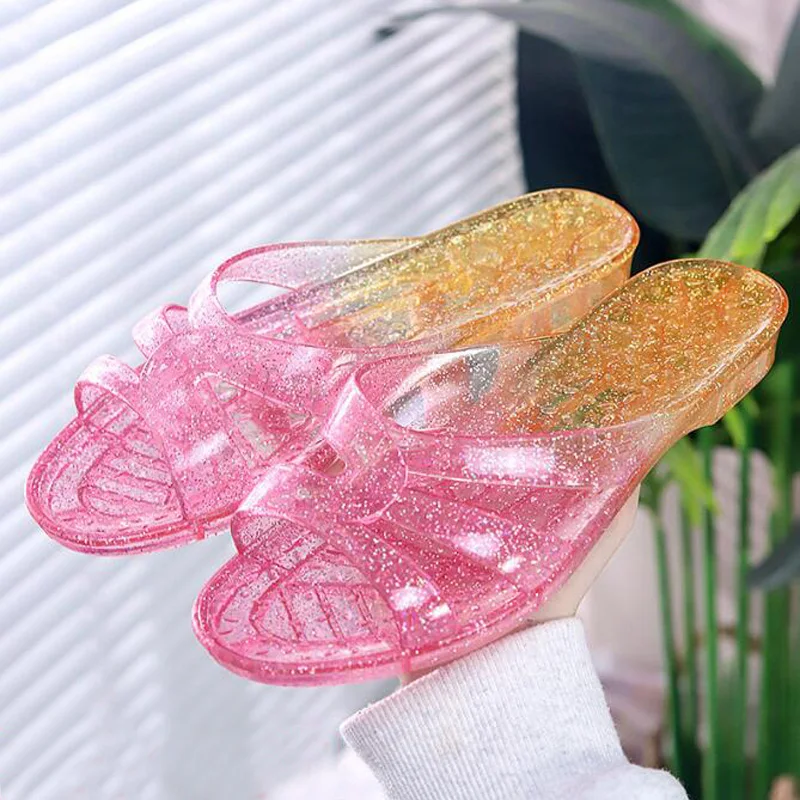 New transparent indoor and outdoor women\'s home slippers