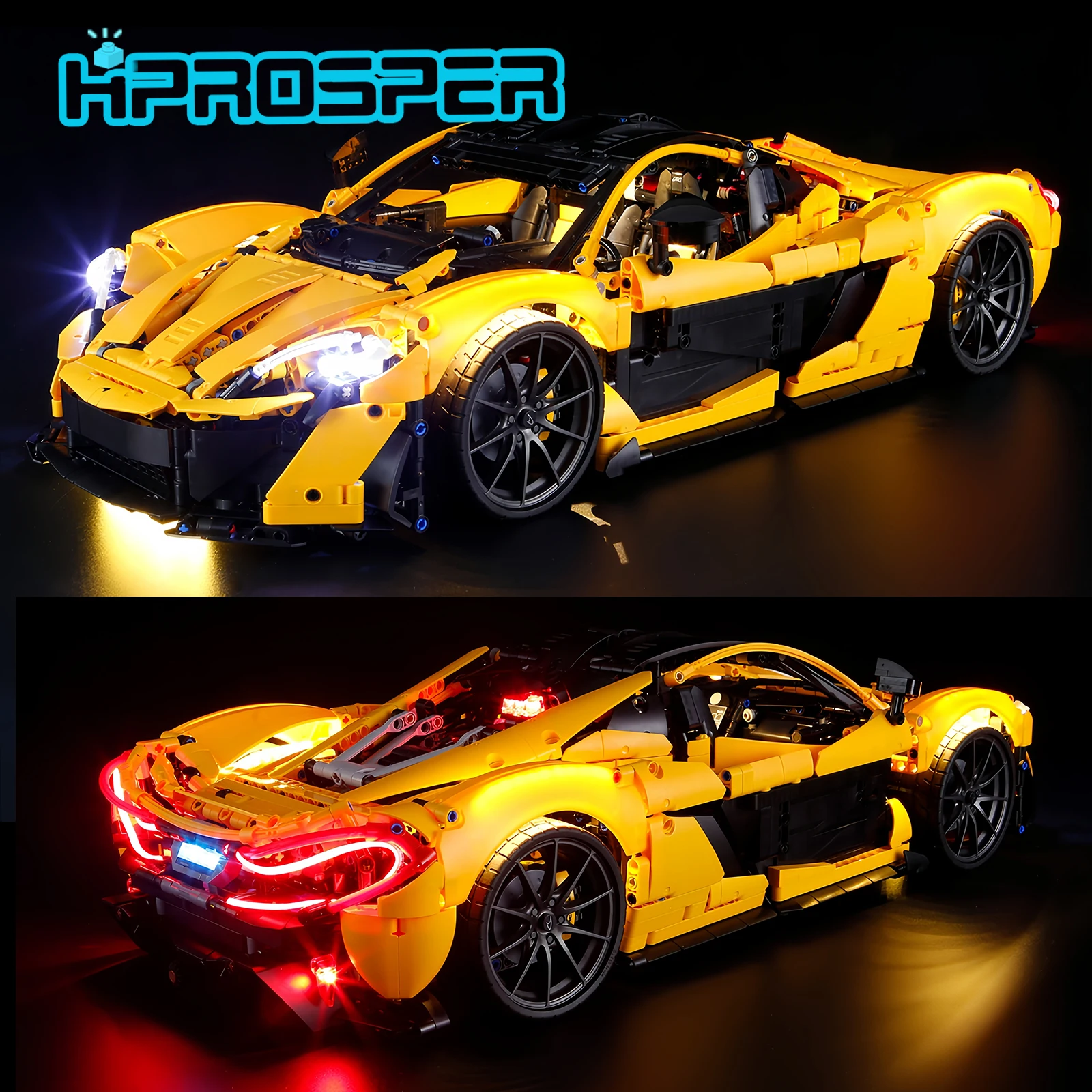 

HPROSPER 5V LED Light (No Model) For LEGO 42172 Technic McLaren P1 Light Up your Building Blocks With battery box