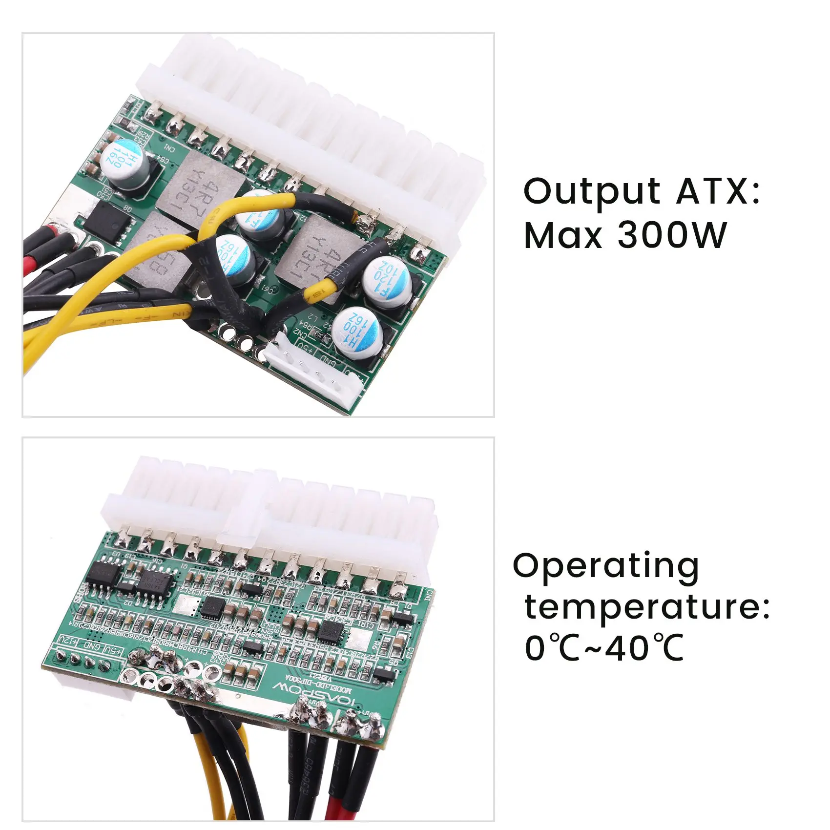 SMIEA PCI-E 6PIN المدخلات تيار مستمر 12 فولت 300 واط DC-ATX-300W 24Pin بيكو ATX التبديل PSU وحدة امدادات الطاقة