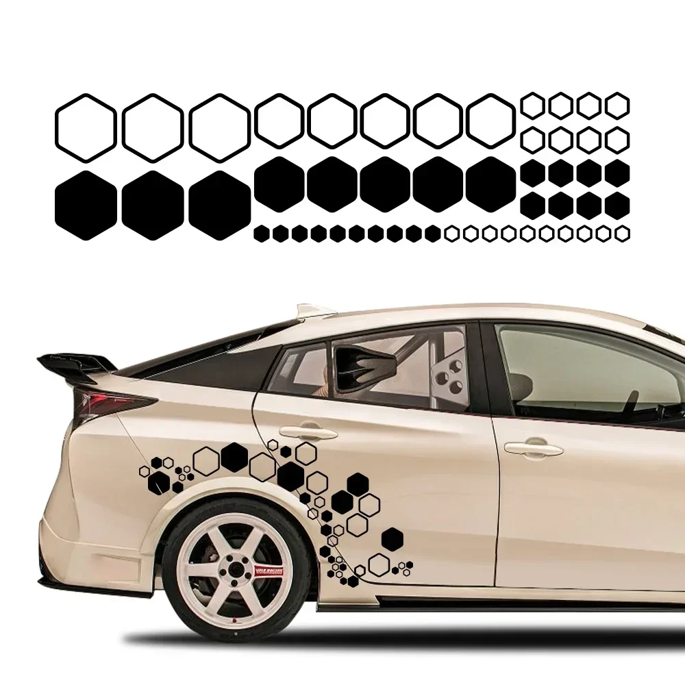 Honeycomb Hexagonal Vinyl Decal, Waterproof DIY Side Body Car Sticker