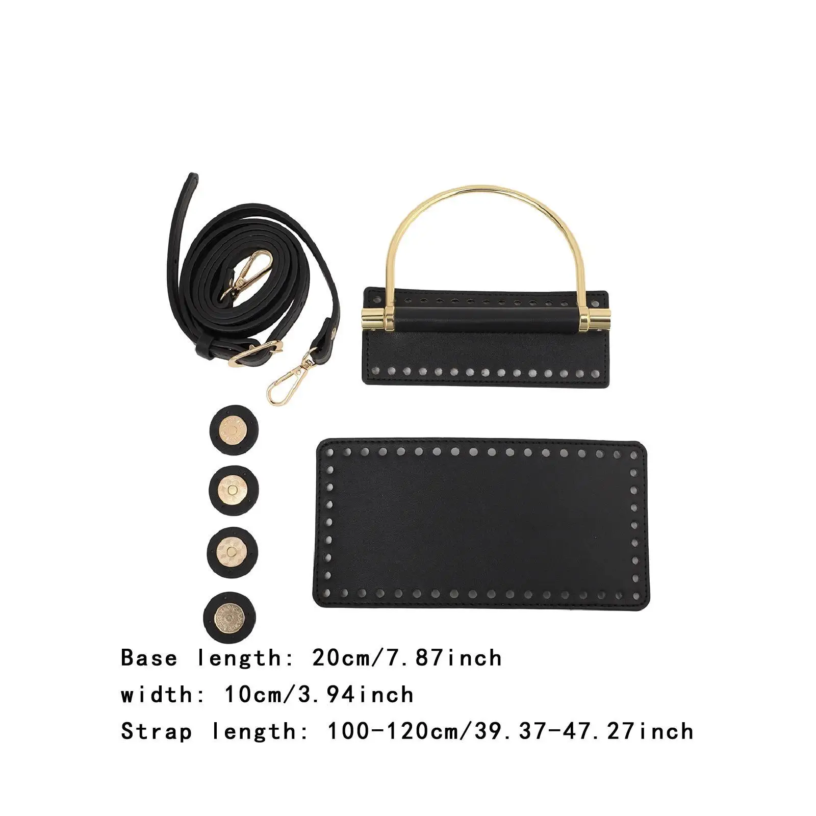 

DIY PU Leather Crochet Bag Replaces Snap Buttons Bottom Base for Party Birthday