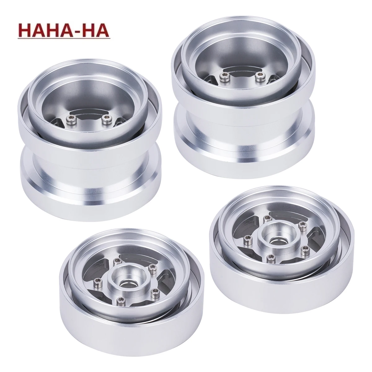 4 Pcs CNC Aluminum Beadlock Wheel Rim Hub for Tamiya Frog Sand Scorcher Grasshopper Hornet 1/10 Buggy Car Upgrade Parts