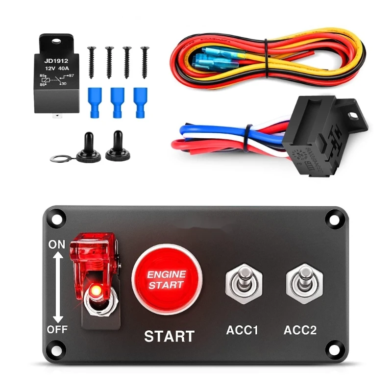 Convenient Reliable 12V 40A Car Ignition Toggle Panel Starter Stop Button Automotive Accessories For Truck AOS