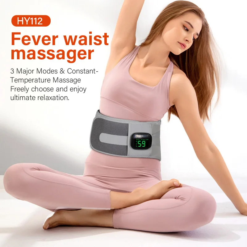 

Heating Vibration Massager Belt, Red Light Hot Compress Waist Support Brace Waist Back Massage Lumbar Support Belt Health Care