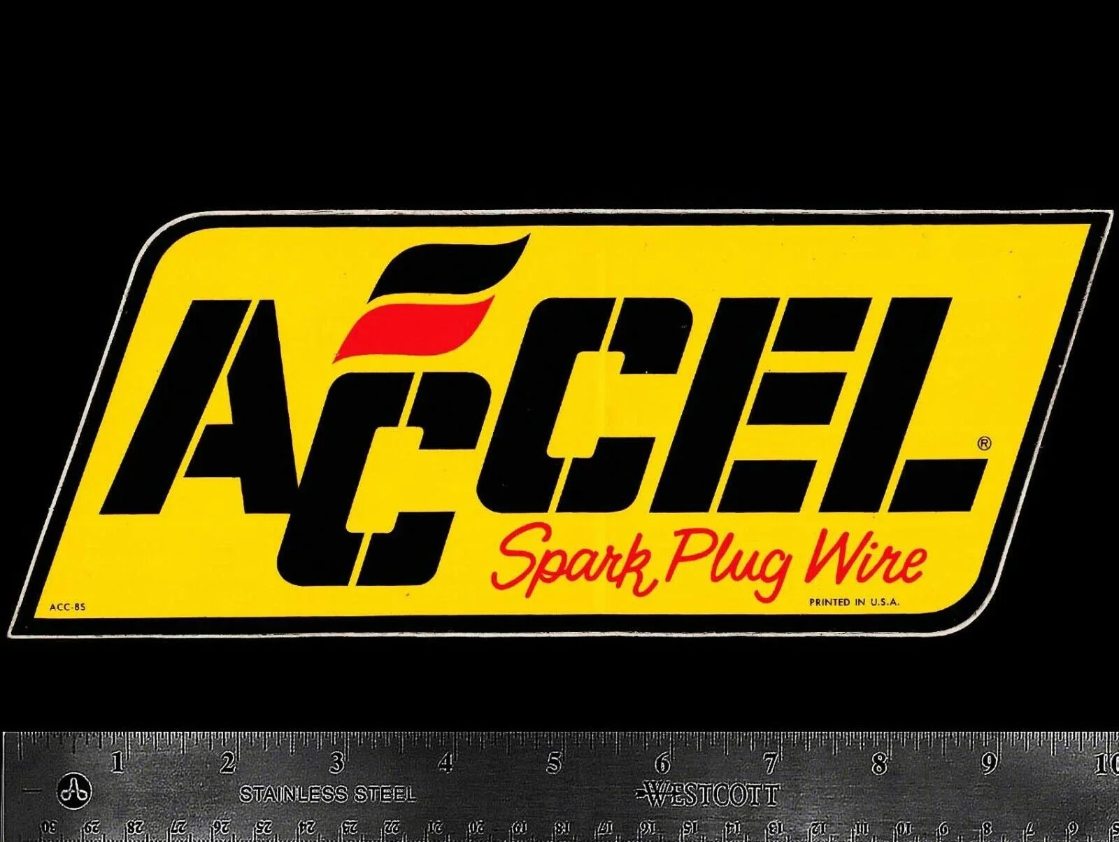 

For x2 ACCEL Spark Plug Wire - Original Vintage 1960s 70s Racing Decal/Sticker