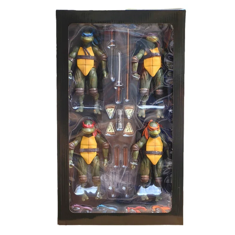 NECA 4 unidades/conjunto Tortugas Ninja mutantes adolescentes Leonardo ‌ Raphael Action Figure Film Edition Filmes Modelo Anime Crianças Para Boneca Brinquedo