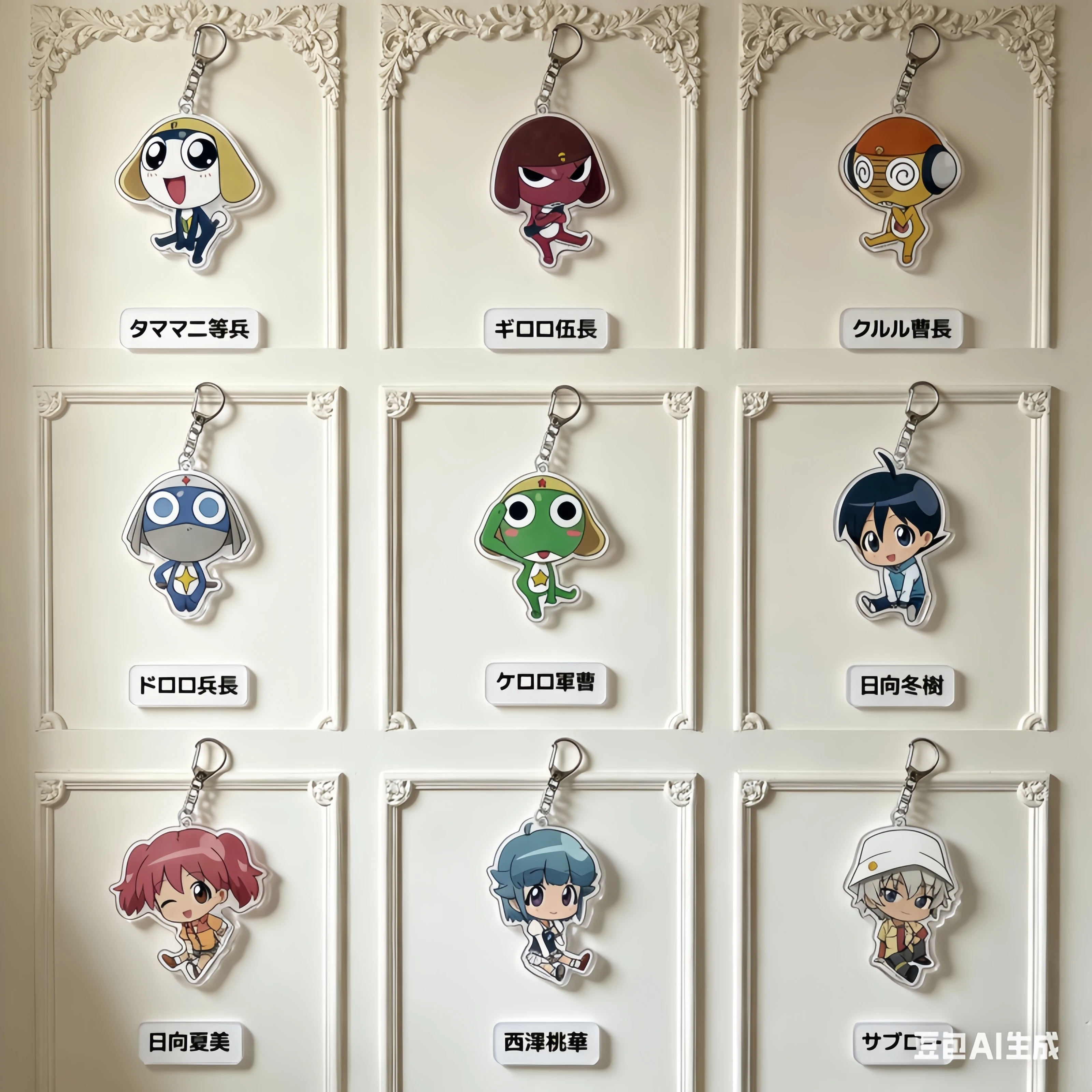 Llavero de acrílico con personajes de Keroro Gunso: Tamama, Giroro, Kururu, Dororo, Garuru, Taruru, Tororo. Juguete de anime, opción de regalo, 6 cm.