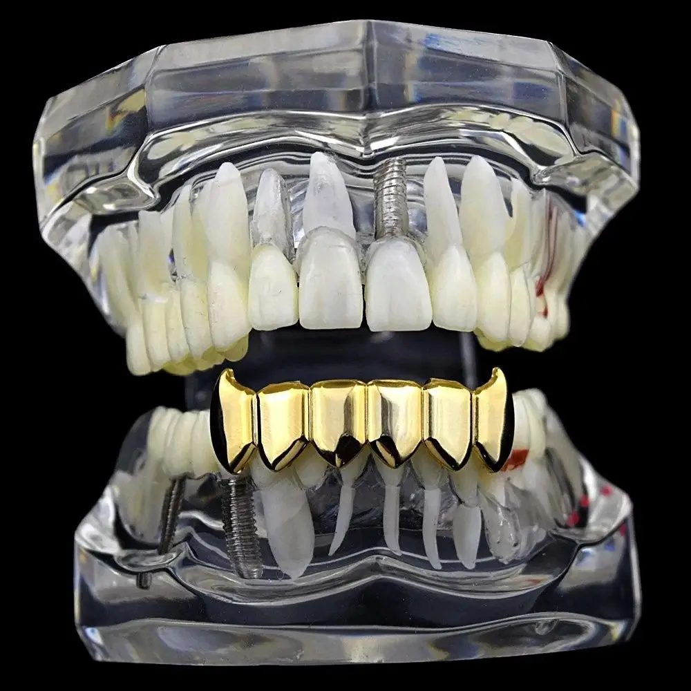 Klassische Glänzende Vampirzähne Zahnkappen Hip-Hop 6/6 Glatte Oberfläche Zahn-Grills für Frauen Männer Halloween Cosplay Schmuck Geschenk – Detail 6