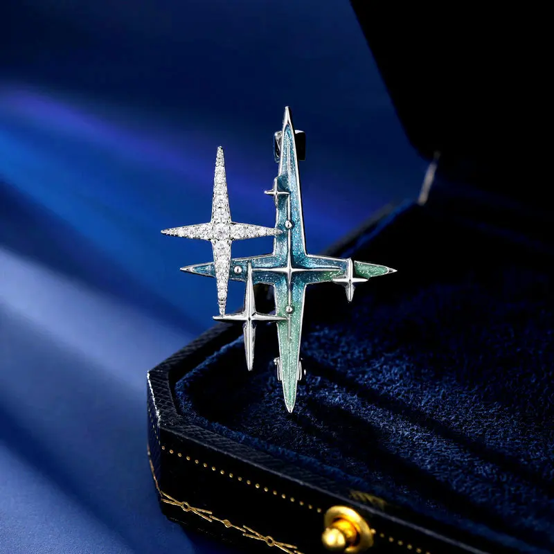 

Starry Sky Niche Design High-End Suit Jacket Accessory Fixed Clothing Unisex Meteor Shower Brooch