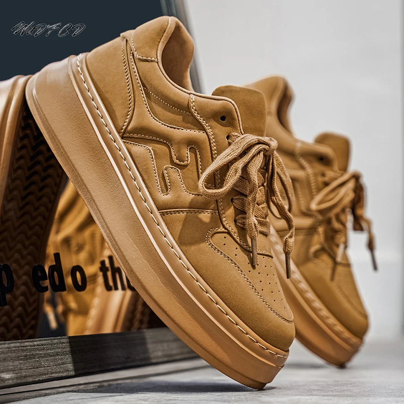 

Кроссовки, повседневные мужские оригинальные дизайнерские легко подходящие туфли, модная кожаная дышащая спортивная обувь на платформе с увеличенной высотой