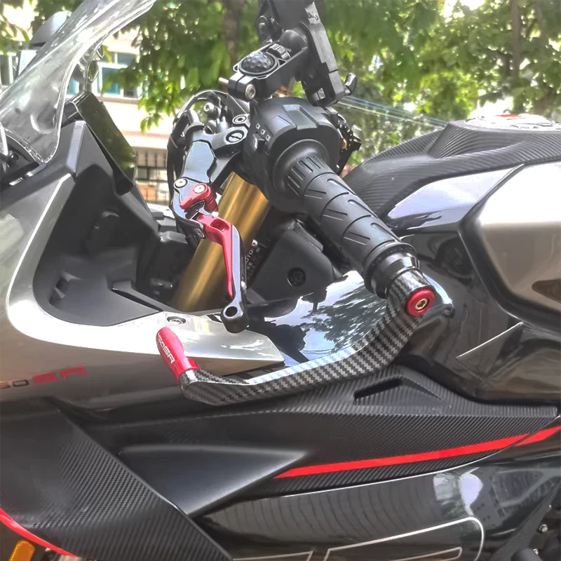 Motorcycle Carbon Fiber Handlebar Brake & Clutch Lever Protection Handguard Shield and Protector Gear Modification Accessories view 4