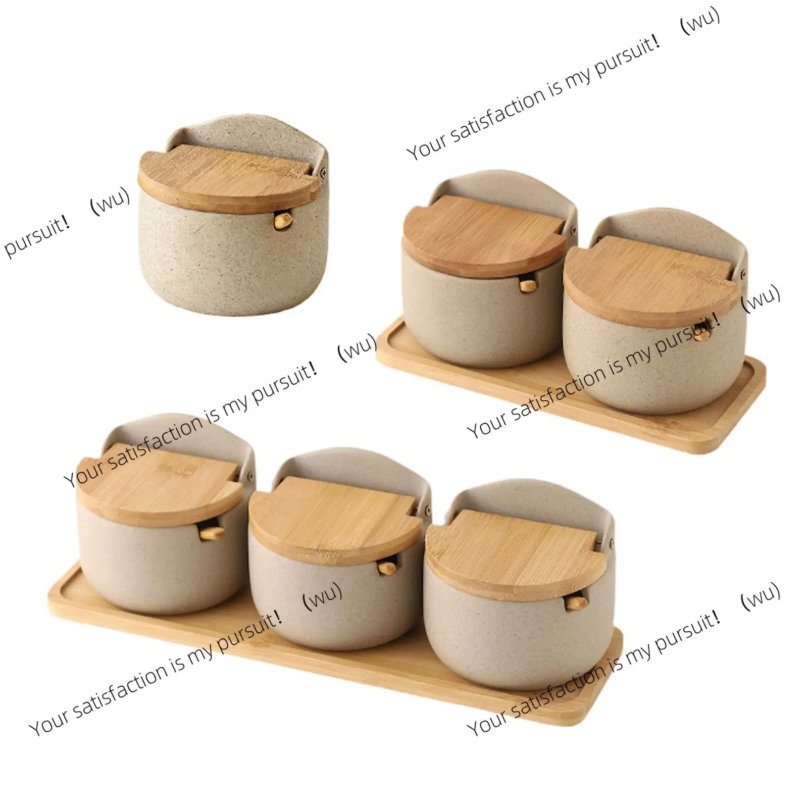 Condiment Jar Condiment Pot with Flip Lid Spoon Modern Ceramics Storage Jars Ceramic Sugar Bowl for Tea Countertop Restaurant
