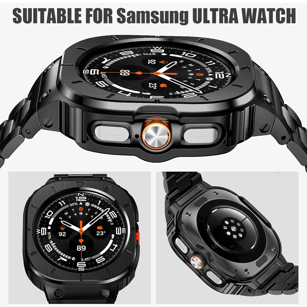 حافظة من الفولاذ المقاوم للصدأ + حزام معدني لساعة سامسونج جالاكسي الترا 2025 سوار رياضي لساعة جالاكسي Ultra7 47 ملم حافظة واقية #6