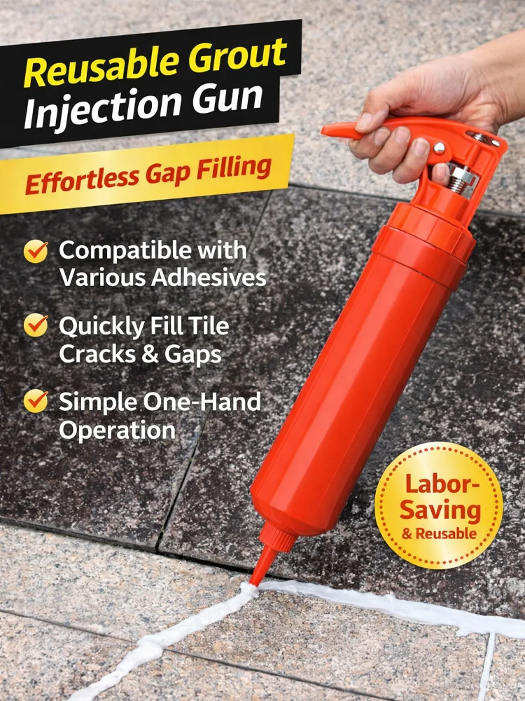 Multipurpose Manual Grout Gun, Labor-Saving Caulking Gun for Sealant, Grout, Epoxy Grout and Gap Filling