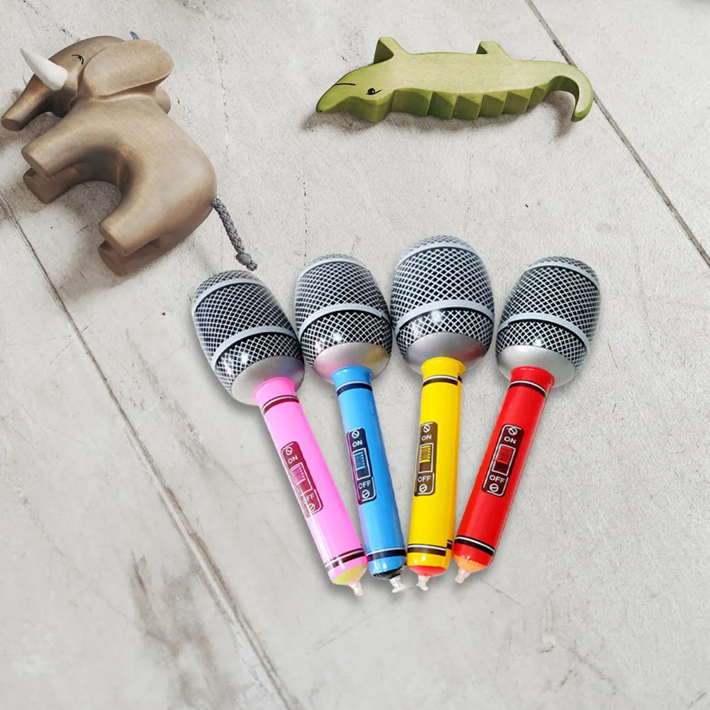 

Набор из 12 надувных микрофонов из ПВХ, не пропускающих воду, для бассейна, пляжа, дней рождения, украшения детской комнаты, праздничные принадлежности