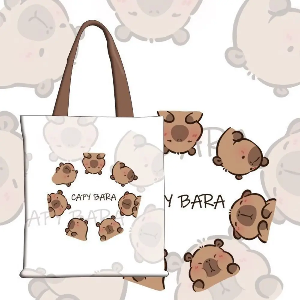 Tote Bag Cute Capybara Bags School Bag Canvas Kapibara Single Shoulder Bags Commute Underarm Bag Large Capacity Capibara Handbag