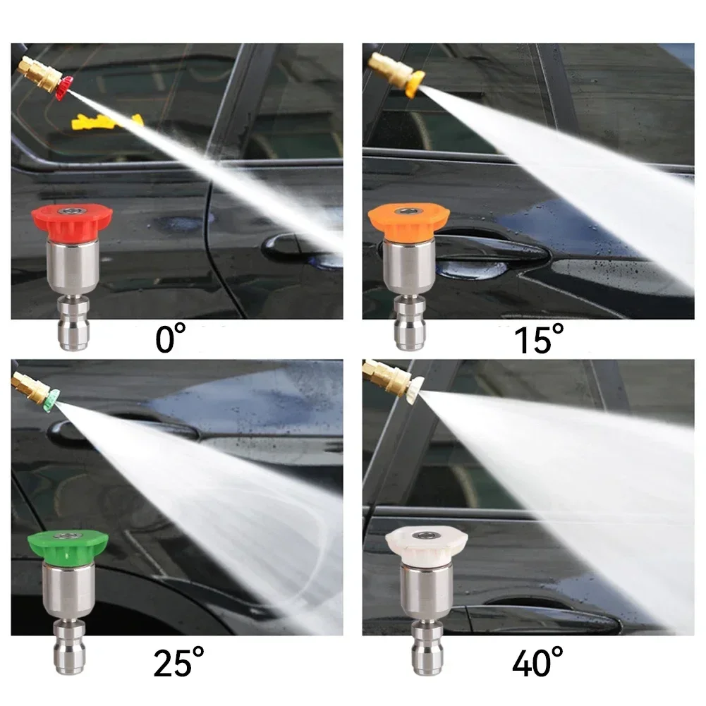 Pivoting 1/4'' Quick Connect Jet Spray Nozzles High Pressure Washer Attachment Gutter Cleaning Adaptor view 5