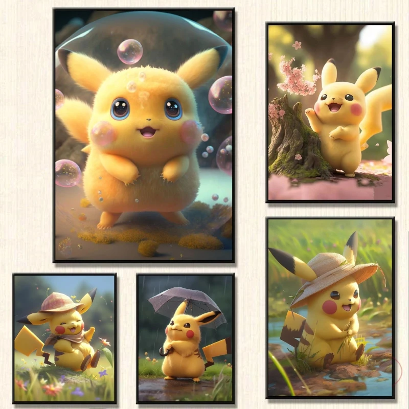 

Poster And Painting Pokemon Pikachu Cuadros Best Gift Picture Print Wall Gifts High Quality Art Decoration Paintings Classic