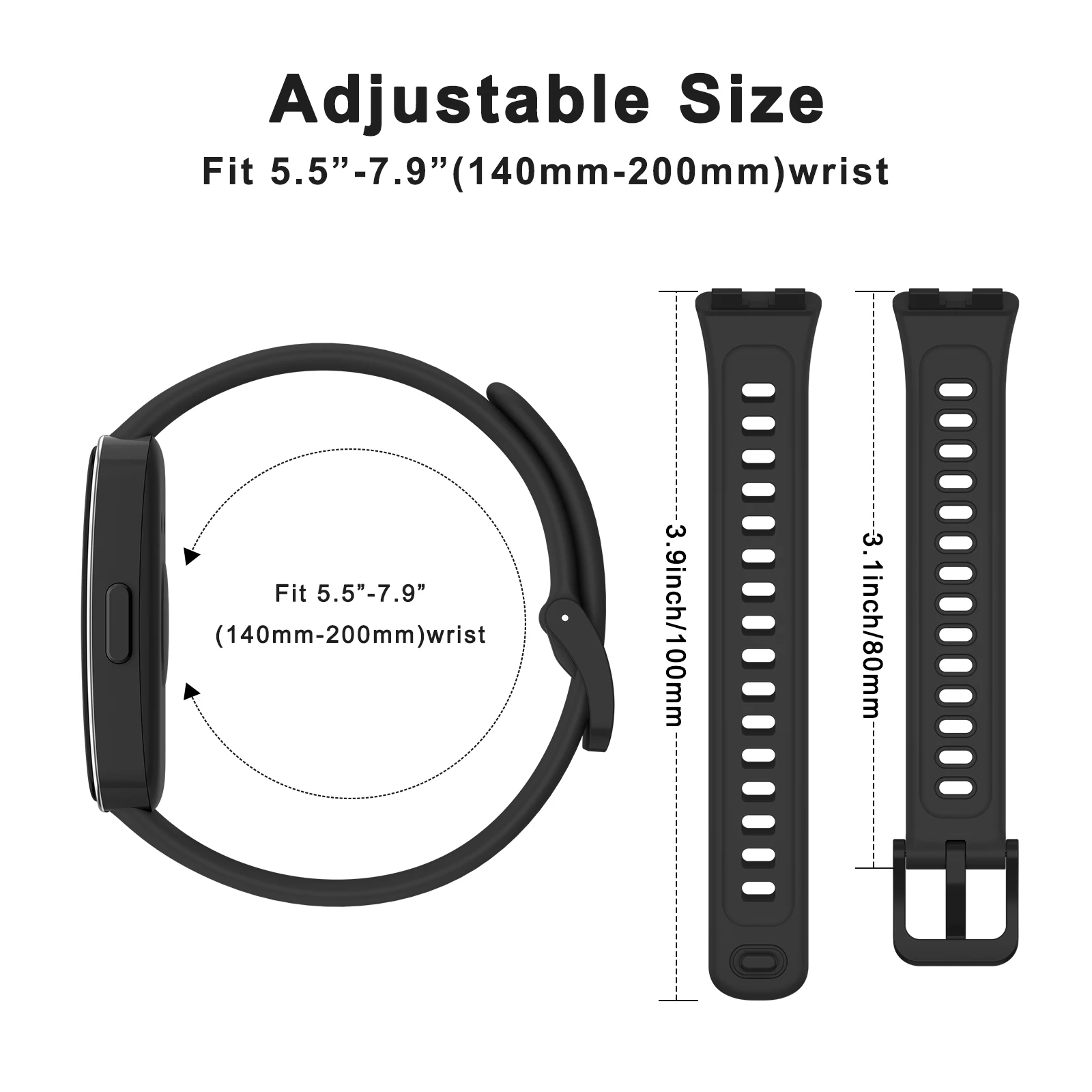 حزام ساعة من السيليكون الناعم لساعة Huawei Band 8 9 NFC بديل لسوار Huawei Band 9 8 سوار معصم رياضي قابل للتنفس