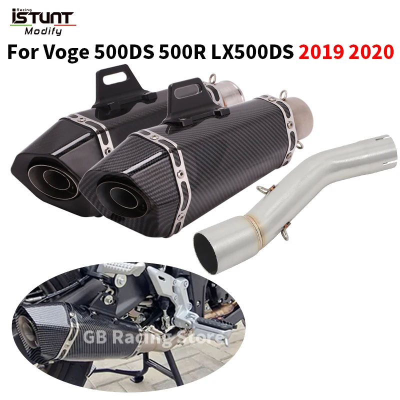 Slip For Voge 500DS 500R LX500DS 2019 2020 Motorcycle Exhaust Pipe Escape Moto System Modify DB Killer Middle Link Pipe Muffler