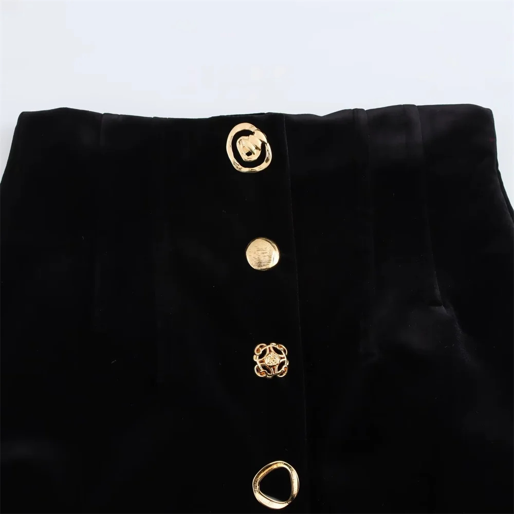 2024 RARF inverno nuovo prodotto moda donna casual decorazione bottoni gonna a tubo dritto sottile gonna a metà corpo