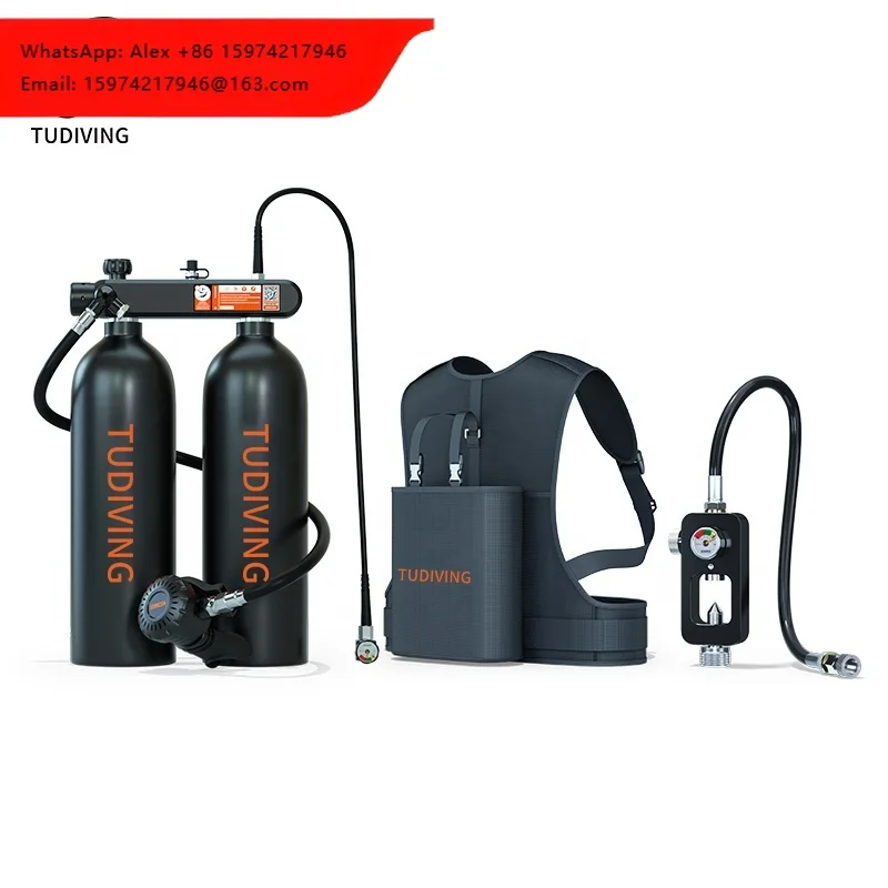 TUDIVING New Style Big Capacity 4L OEM 35Min Underwater Sports Aluminum Snorkeling Set Swimming Air Tank Scuba Diving Equipment