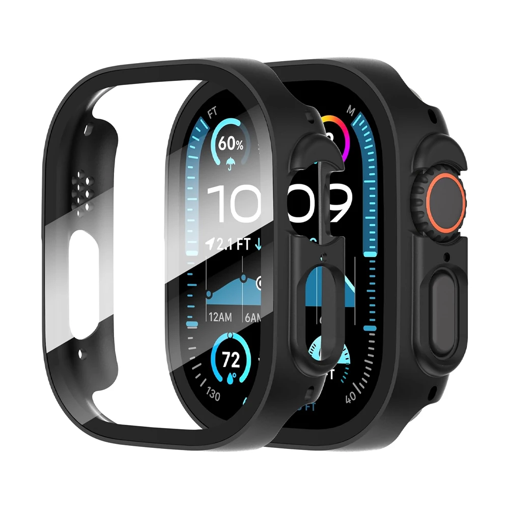 Abdeckung für Apple Watch Ultra 3 2 Gehäuse 49 mm Zubehör PC stoßfeste Stoßstange + gehärtetes Glas Displayschutzfolie iwatch Serie Ultra