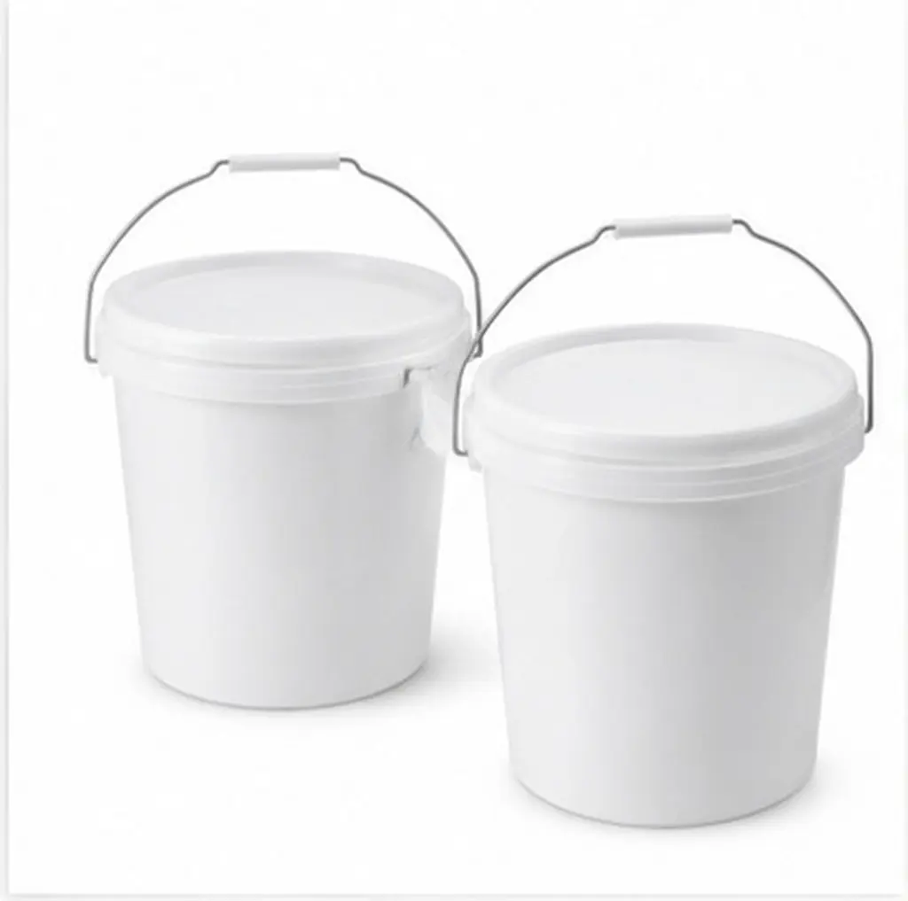 2Pcs Round Sealed Paint Storage Buckets Multi-Functional 10L Paint Buckets Hand-Held Leak-Proof Lid Color Mixing Bucket