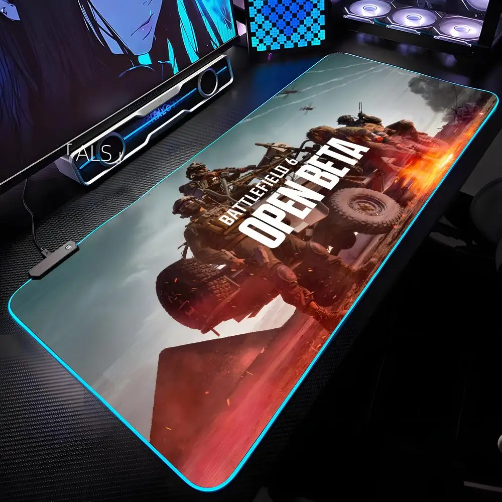 

Коврик для мыши B-Battlefield 6 с RGB-подсветкой, коврик для мыши для ноутбука, коврик для мыши для ноутбука, геймерский коврик для компьютерного стола, игровые аксессуары