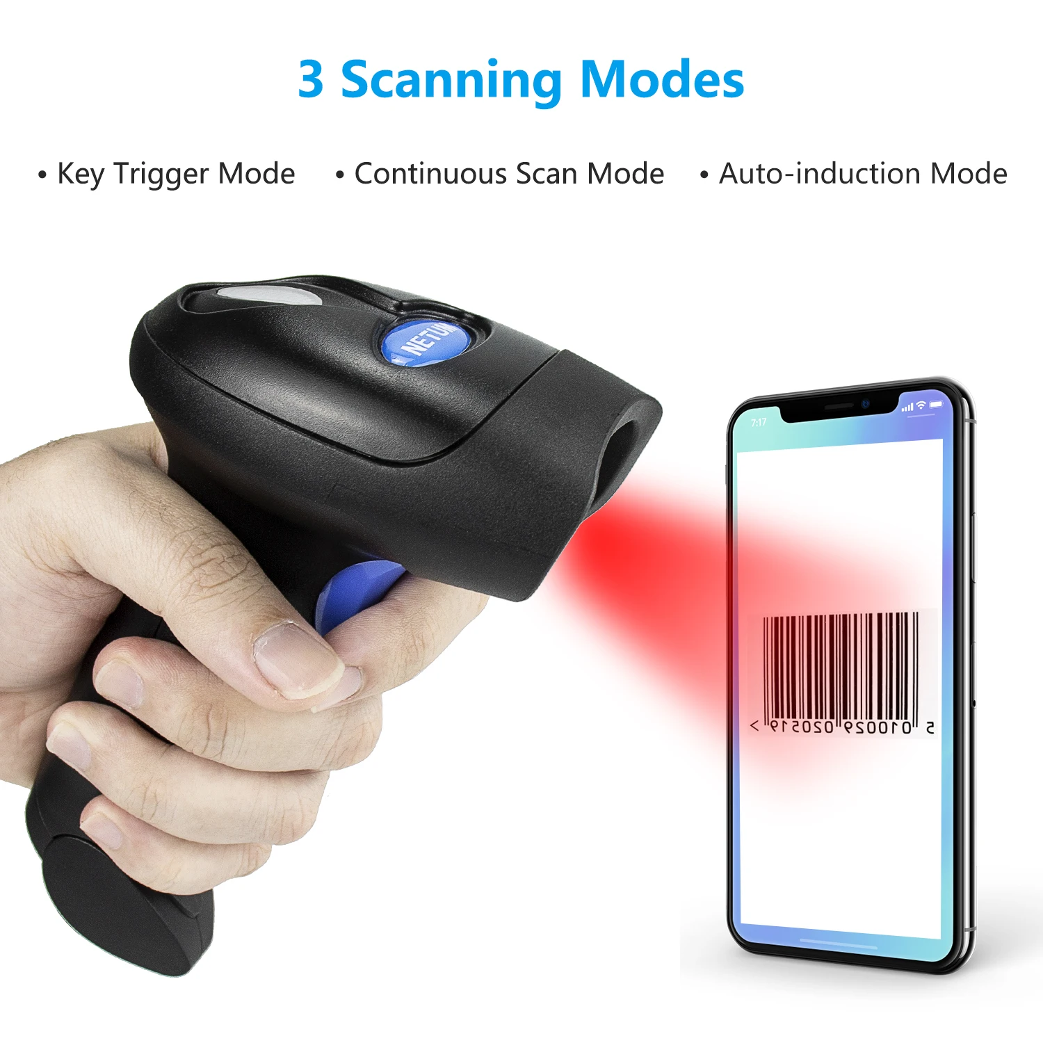NETUM L5 Wired 2D Barcode Scanner and L8BL-W Blueooth Wireless QR Barcode Reader PDF417 Automatic Sensing for Pos Scanning