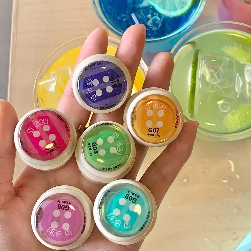 10 Colors Korean Gel Nail Polish Sheer Transfer Stamping Glass Gel Polish Sets Soak Off UV LED Gel Varnishes Nail Supplies