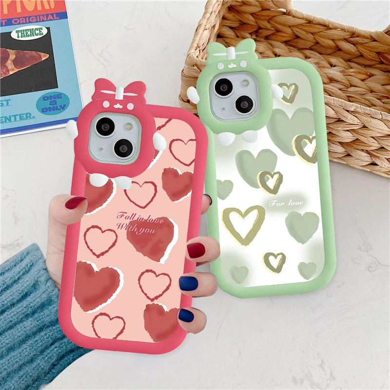 Pink Love Heart Case For Xiaomi Mi 11 Lite 5G NE Cover Redmi Note 12 11 10 9 Pro 10S 11S 9S Redmi 12C 11A 9A 9C 10C Poco M5s M2