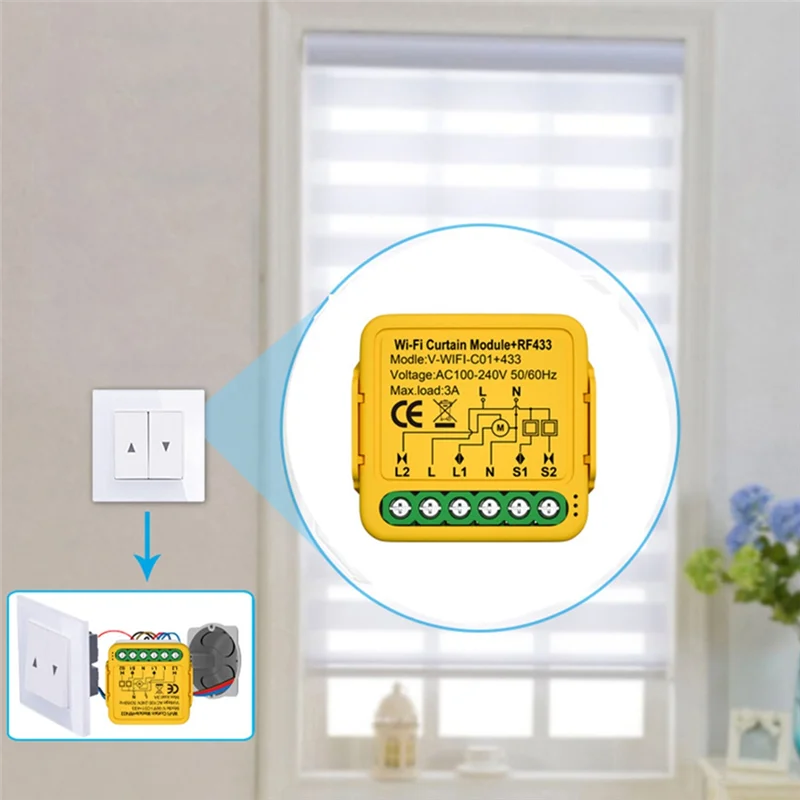 -ESTR Tuya Smart Wi-Fi RF433 модуль переключателя штор управления для электрического двигуна жалюзи работает с Alexa