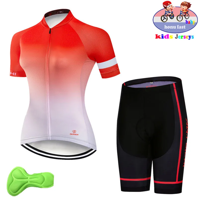 Mountain Bike Clothing Children Girl Bicycle Jersey Bib Set Dress Summer Outdoor Sports Cycling Clothes Girl MTB Sportswear Suit