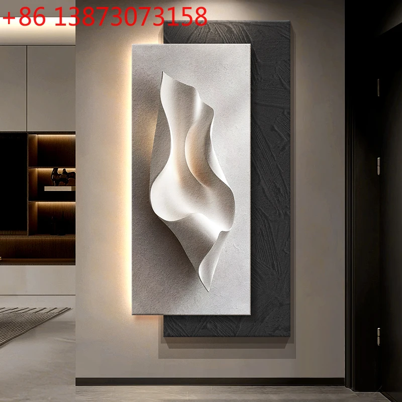 

Modern Entrance Decoration Painting Corridor Hanging Painting Vertical Version Living Room Led Light Painting Wall Lamp Night