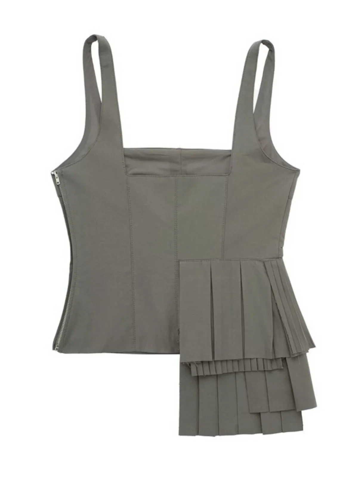 Spring 2024 Women's Versatile Layered Ruffle Strap Top Workwear Style Short Length Other Material 100% Fashionable Trendy