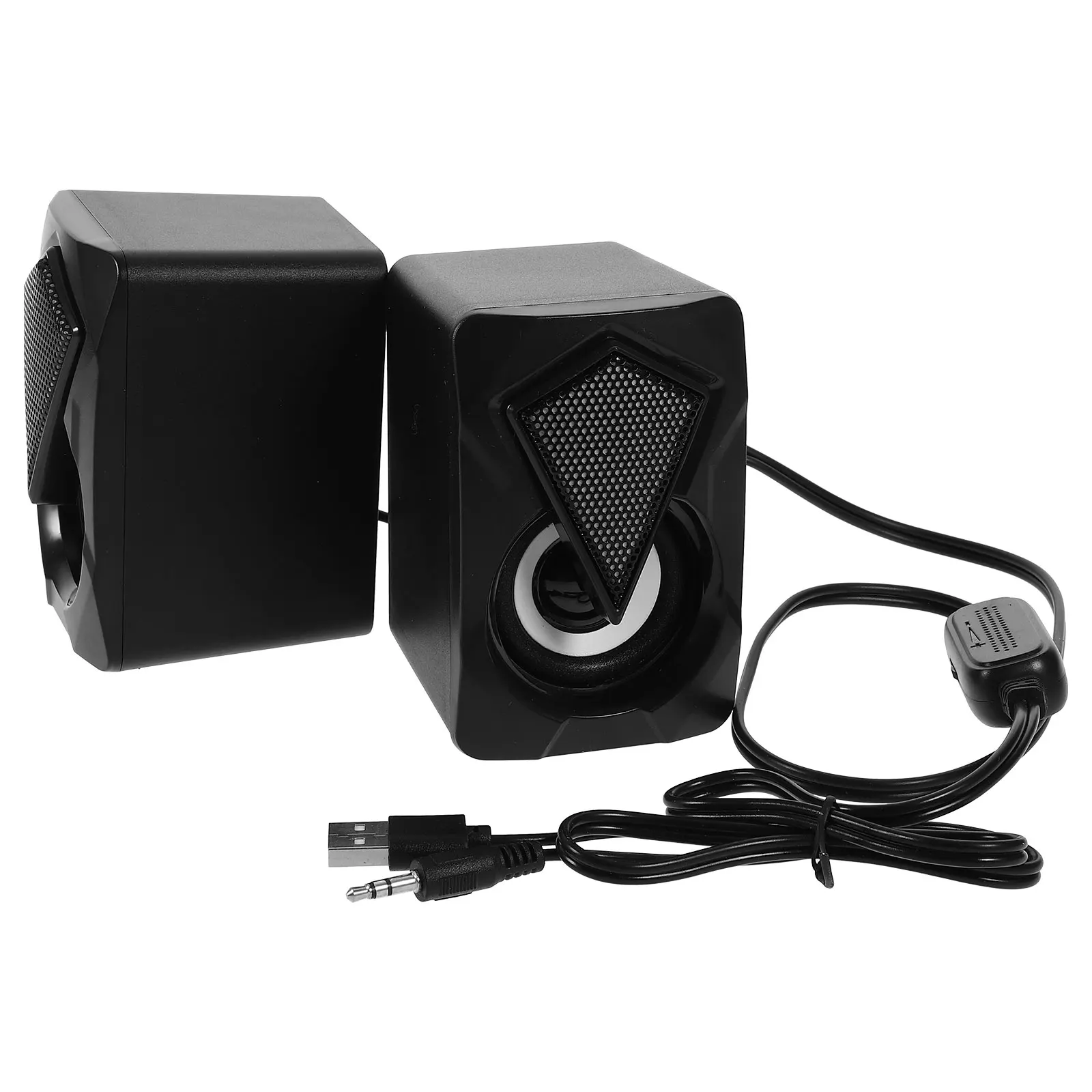 

2 pcs Multimedia Desktop Speakers RGB LED Gaming Laptop Subwoofer Wired Computer Sound System Low Profile Audio