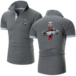 Men's Polo Shirts TShirts Ford 50 Years Logo Sportwear Men Tees Mustang Car Short Sleeve Jersey Golftennis Sport Topshirts