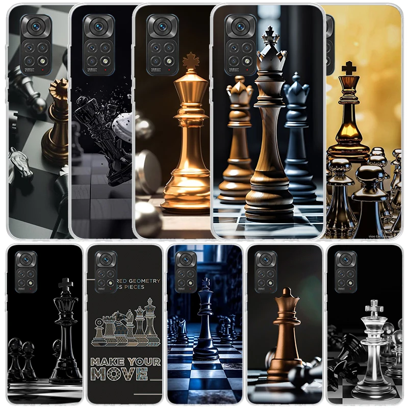 Competitive Chess Game Phone Case For Xiaomi Redmi Note 13 12S 12 11S 11 11T 11E Pro Plus 10S 10 9S 9 8T 8 7 + Soft TPU Back Cov