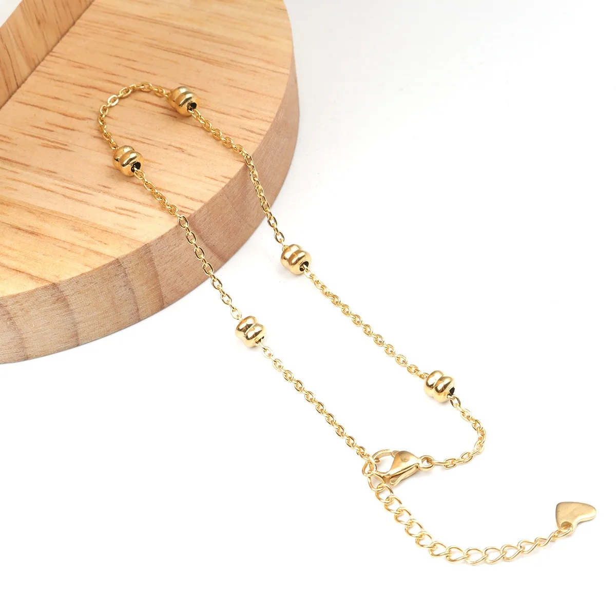 New Trendy Stainless Steel Anklet Gold Color Round Link Chains On Foot Barefoot Sandals Anklet Bracelet Women Summer - detail 5